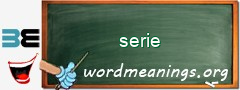 WordMeaning blackboard for serie